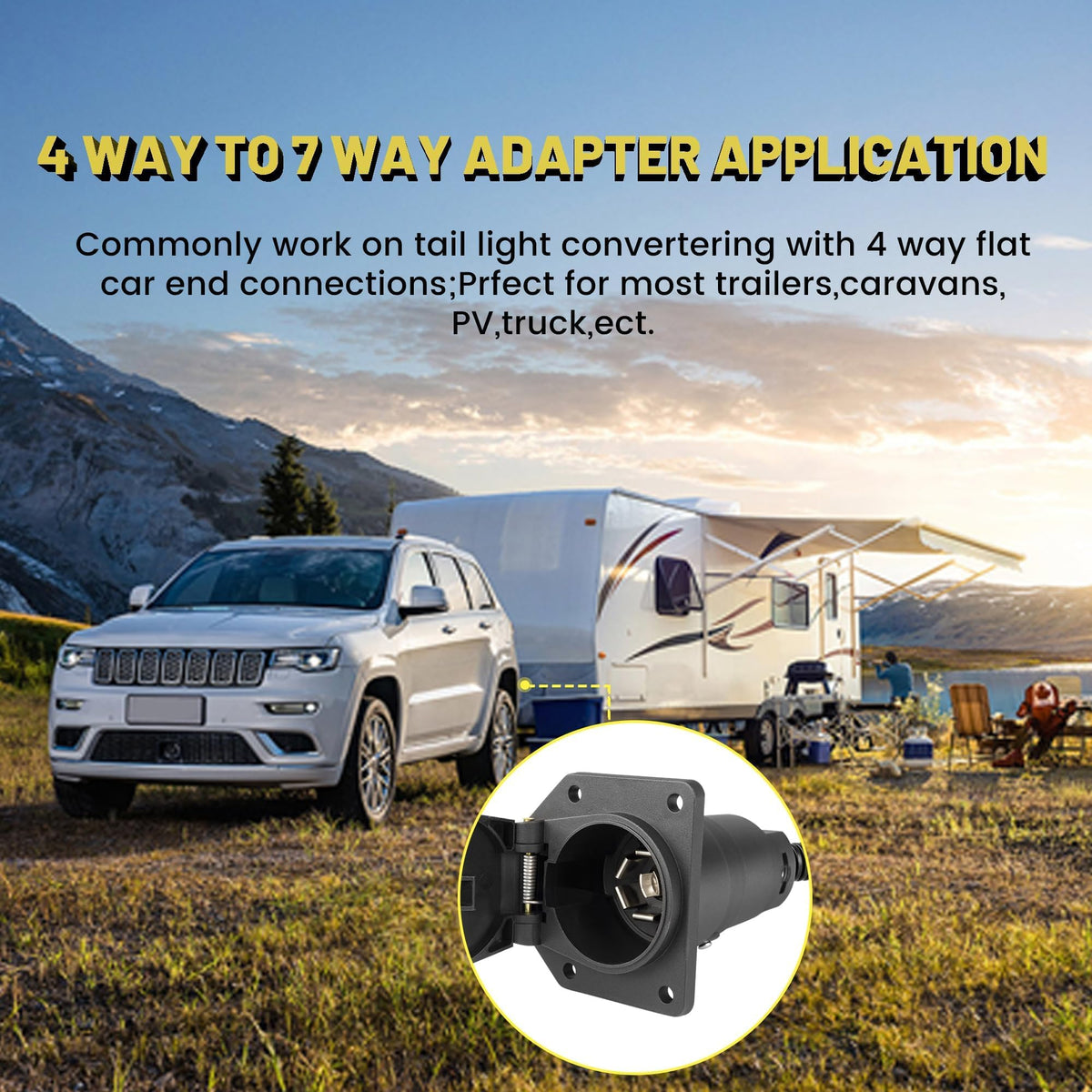 Oyviny installed on trailer hitch demonstrating tidy mounted towing readiness