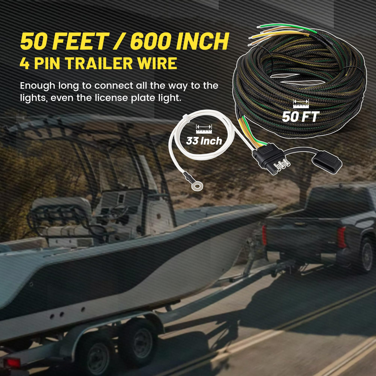 Oyviny 50ft cable laid out to scale for long-reach installations
