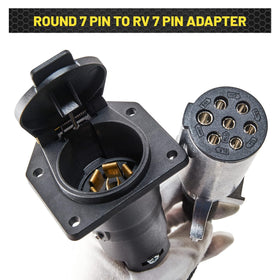 Oyviny adapter mounted near hitch for tidy, safe connection