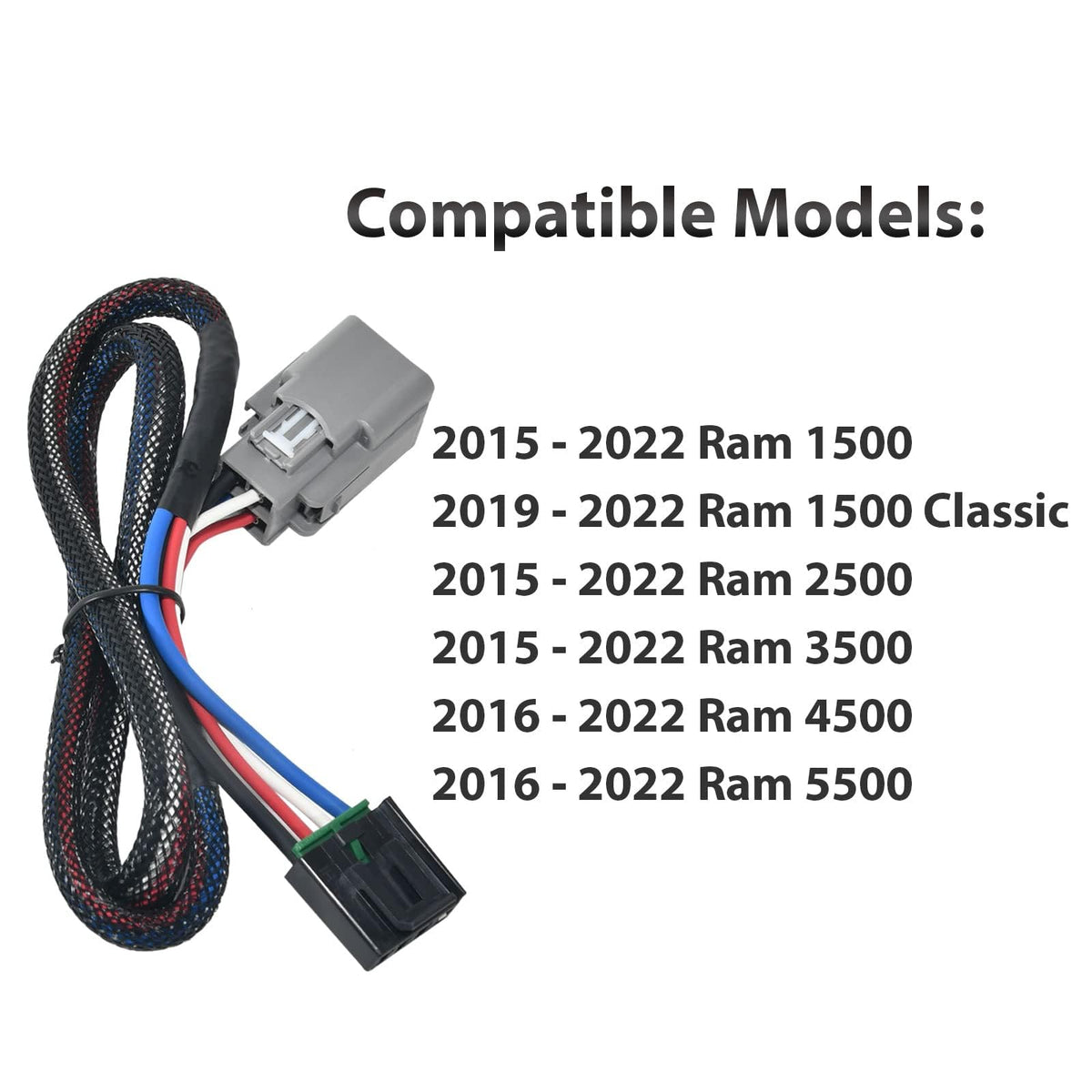 Oyviny harness plugged into Ram under-dash port for quick plug-and-play installation