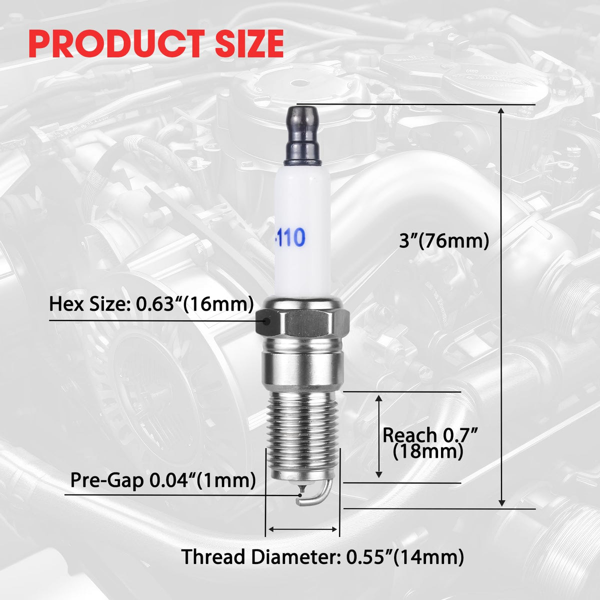 Ozikutech spark plug in hand for scale with easy-install benefit