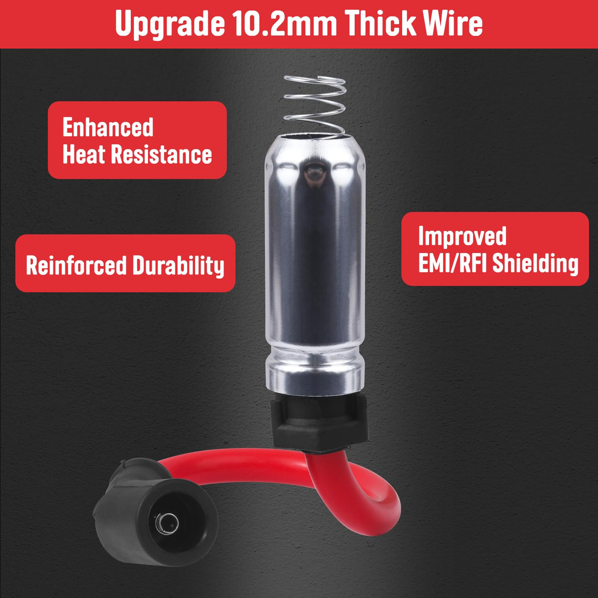 Ozikutech iridium spark plug tip close-up, durable long-life electrode