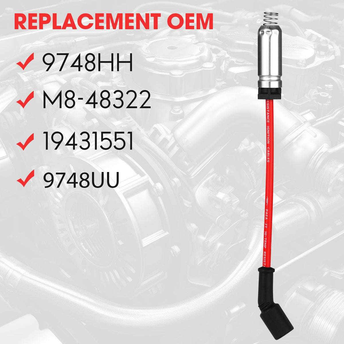 Ozikutech iridium spark plug close-up showing fine-tip for longer life and steady spark