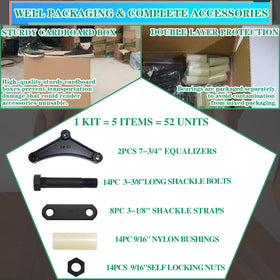 OZISENS shackle straps arrayed to show hole spacing and strength