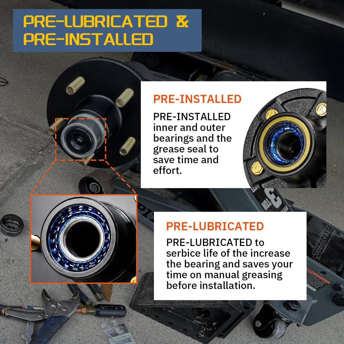 OZISENS hub mounted on trailer axle demonstrating quick install and fit