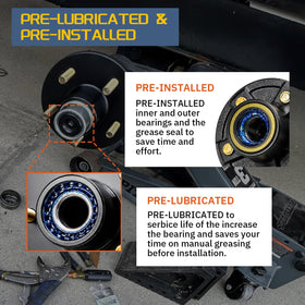 OZISENS hub mounted on trailer axle demonstrating quick install and fit