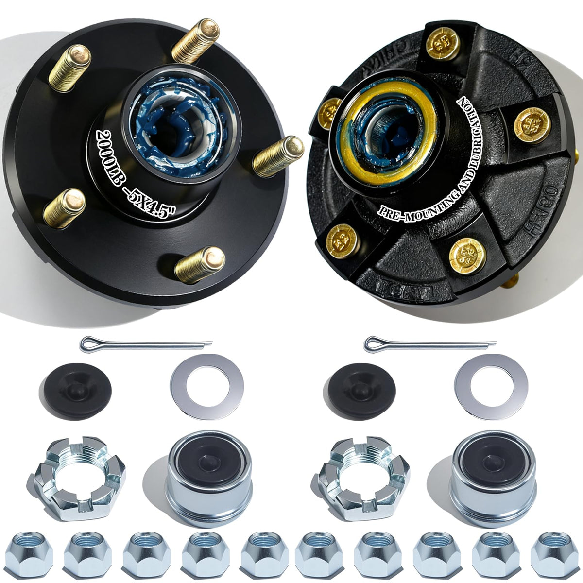 OZISENS hub kit front view showing bolt pattern and ready-to-install benefit