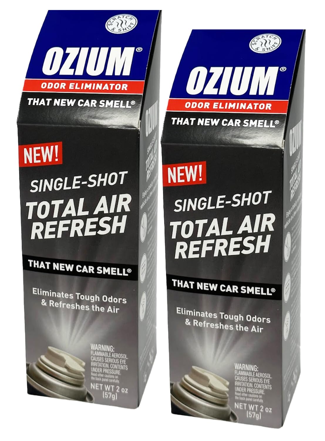 Ozium 2 oz front packaging showing compact fogger and convenience