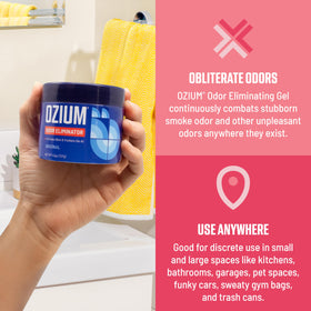 Ozium jar placed in car cupholder showing Ozium freshness during drives