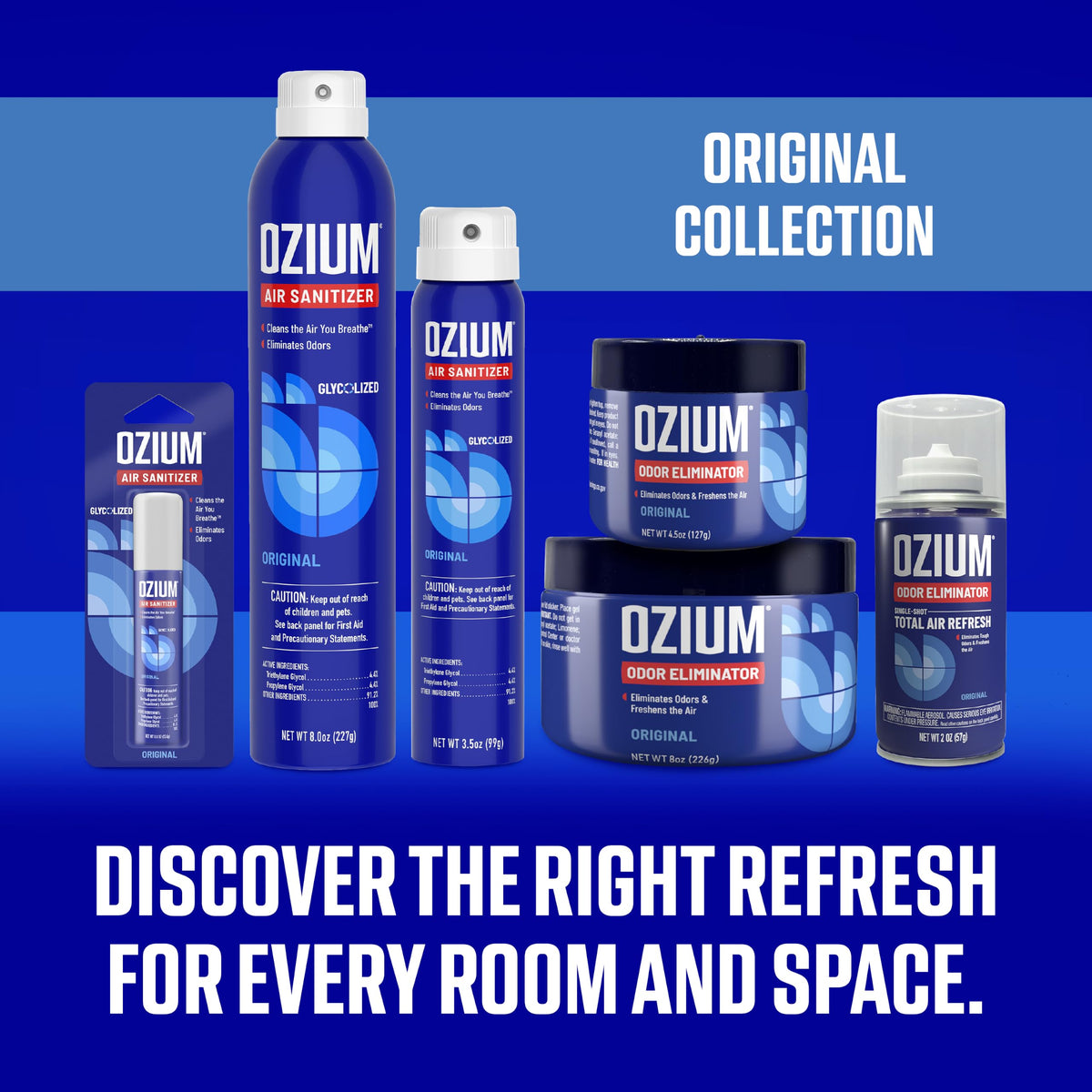 Ozium in a car on a road trip scene conveying fresh cabin comfort benefit