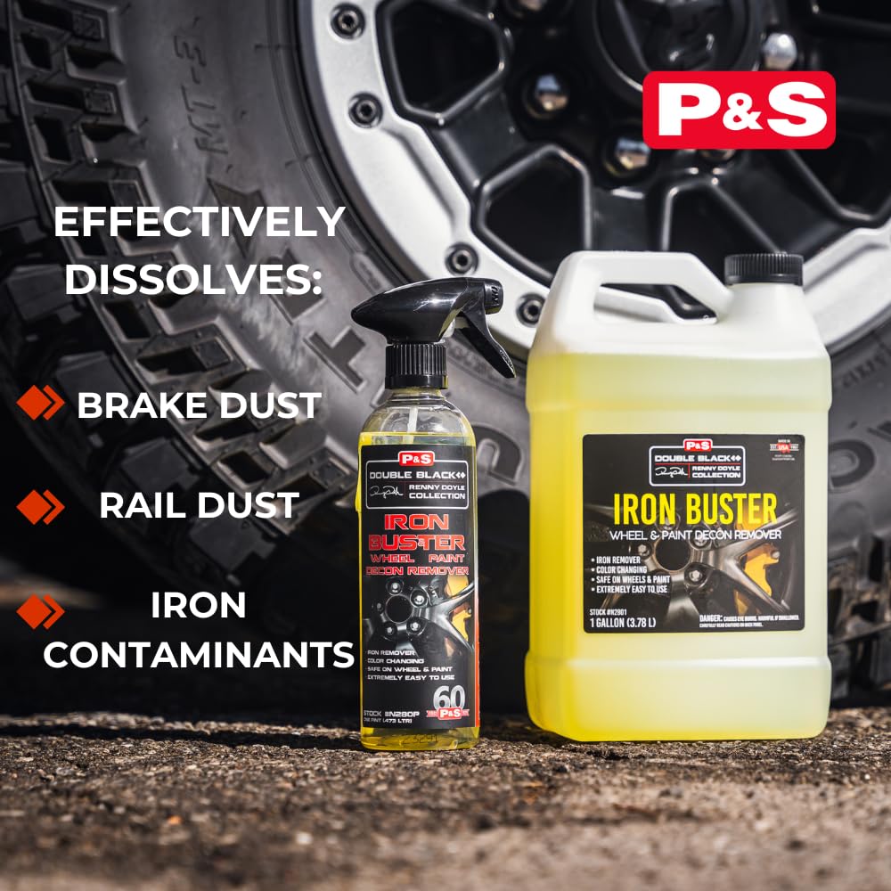 P & S iron buster color change visible where iron fallout is dissolving