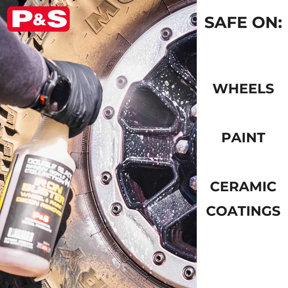 P & S product sprayed on alloy wheel removing brake dust effectively