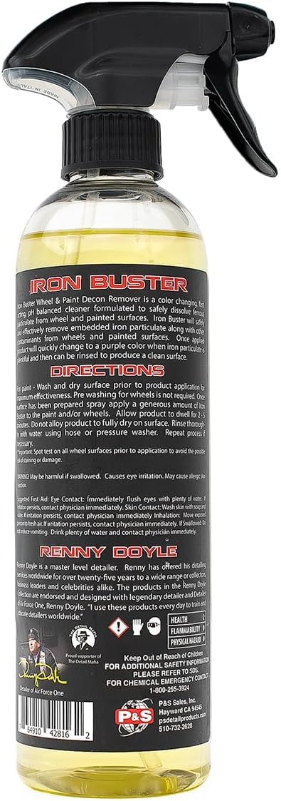 P & S bottle in garage setting for professional detailing convenience