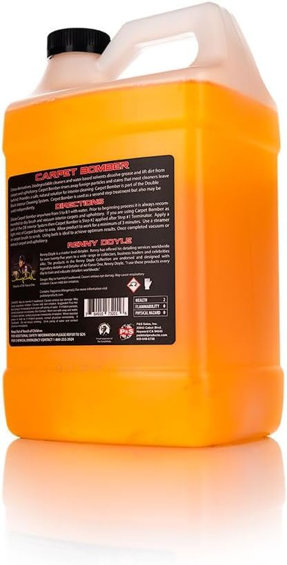 P & S Carpet Bomber label close-up highlighting citrus-based formula benefit