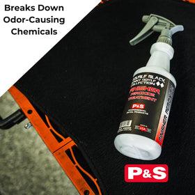 P&S Finisher applied in car interior demonstrating residue-free finish