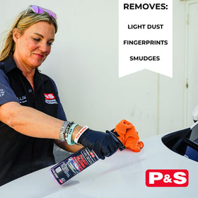 P & S Professional spray in hand demonstrating quick touch-up convenience