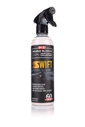 P & S front label of Swift Clean & Shine bottle showing product name and size