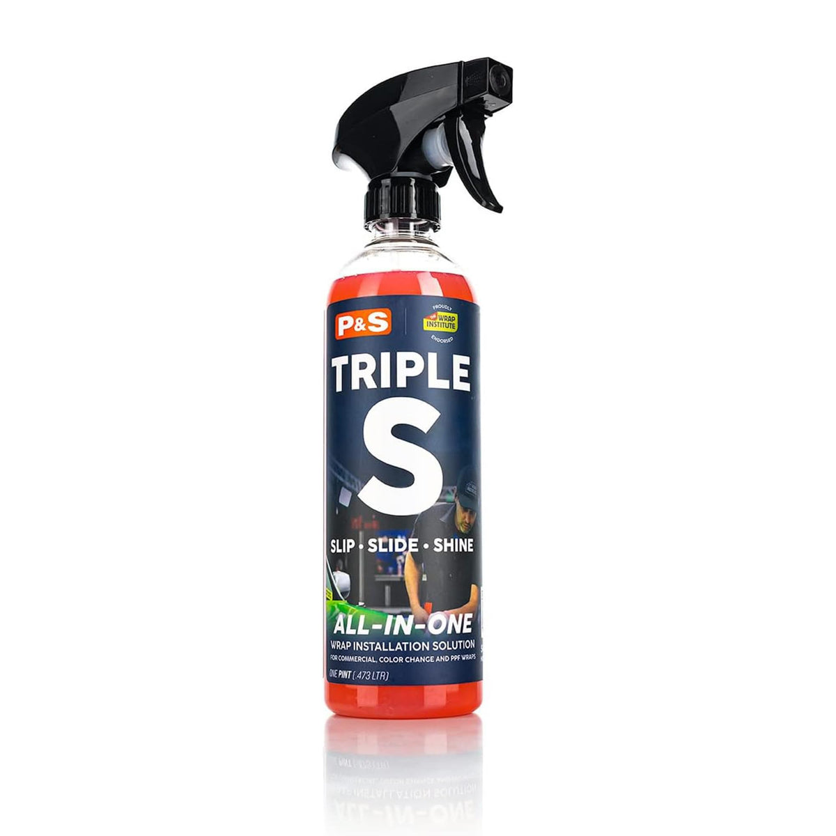 P&S Triple S pint bottle front view showing product ready for installs