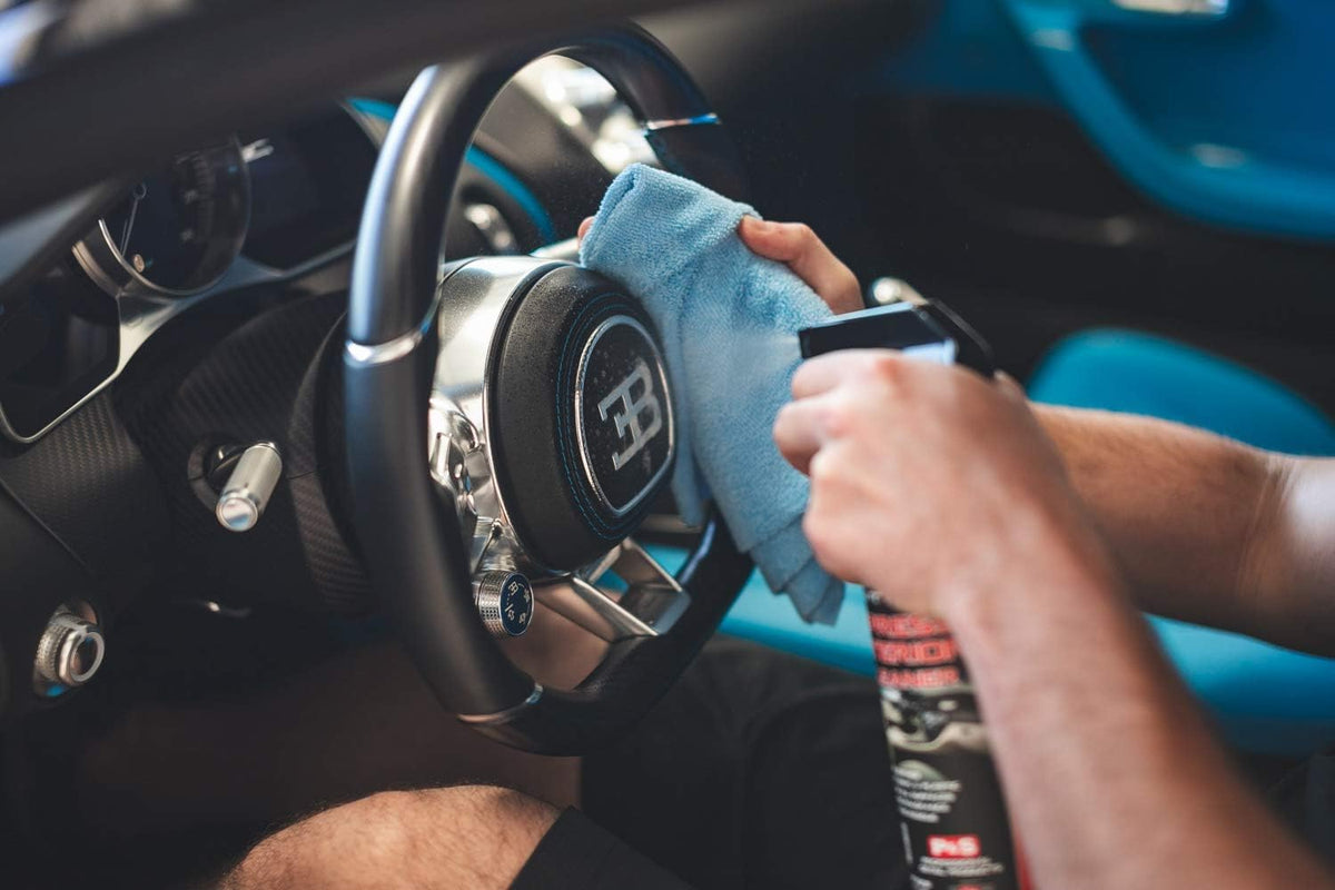 P & S Xpress Interior Cleaner used in a detailing setting for efficient interior care
