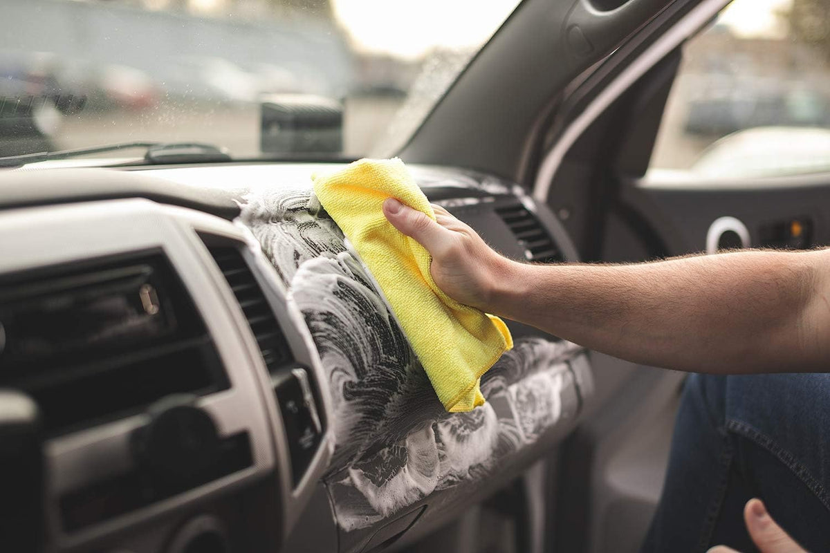 P & S Xpress Interior Cleaner wiped with microfiber delivering no-residue finish
