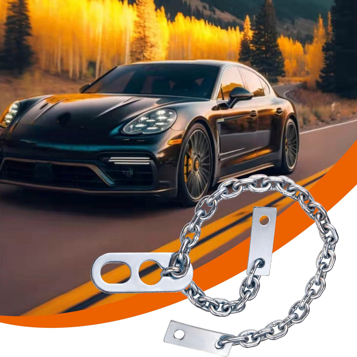 P1TOOLS chain in a garage setting showing compatibility with common hoists for workshop efficiency
