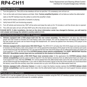 PAC RP4-CH11 packaging laid out with included cables and installation guide
