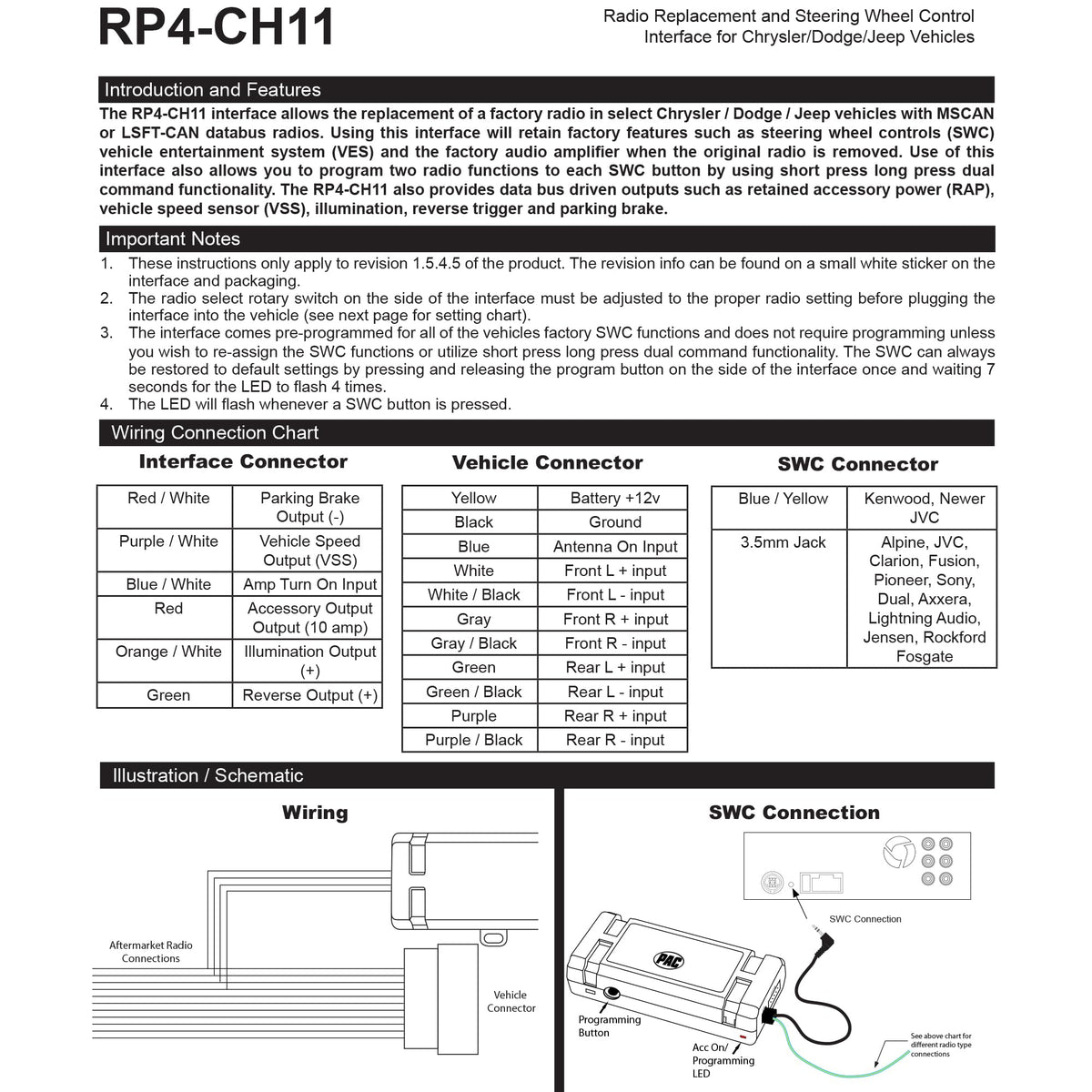 Wiring steering wheel control to PAC RP4-CH11 to retain factory button use