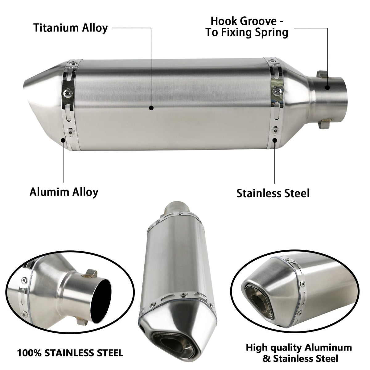 PACEWALKER muffler beside ruler showing 365mm length and compact sizing benefit