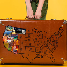 Pacify lifestyle camping scene with map showing personalization and road-trip pride