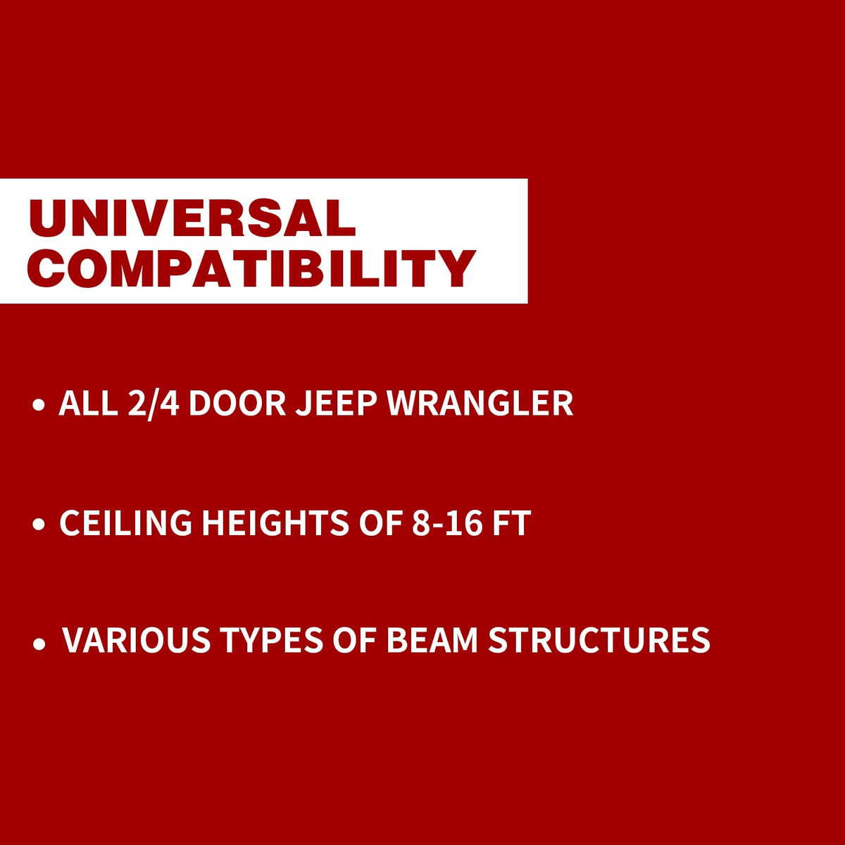Pacikwest hoist lifting a Jeep hardtop demonstrating solo operation and space saving