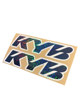packaged decal set with branding showing two-piece kit ready for left and right forks