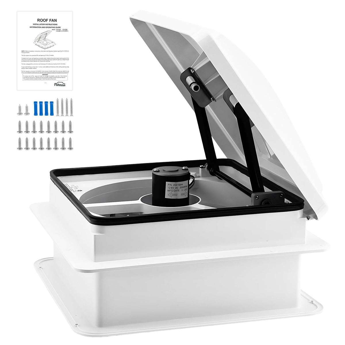 Pafessa 14 inch front view showing vent and white dome for improved airflow