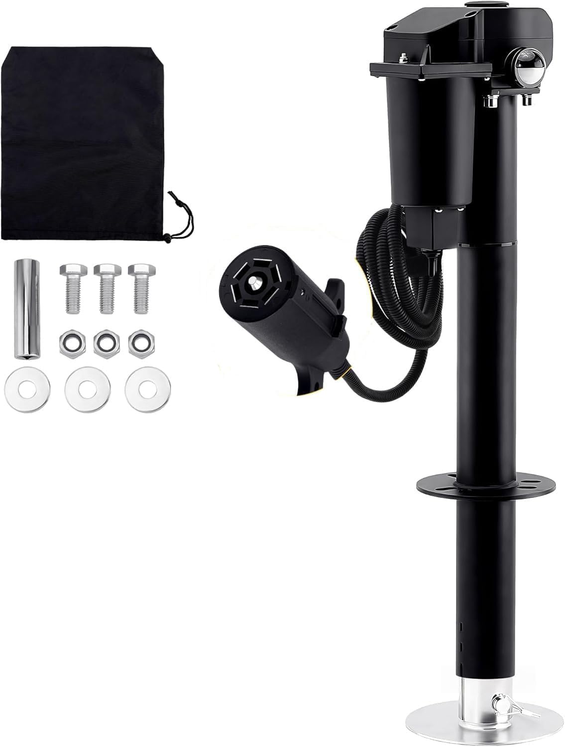 Pafessa front view of assembled electric tongue jack showing robust construction and smooth operation