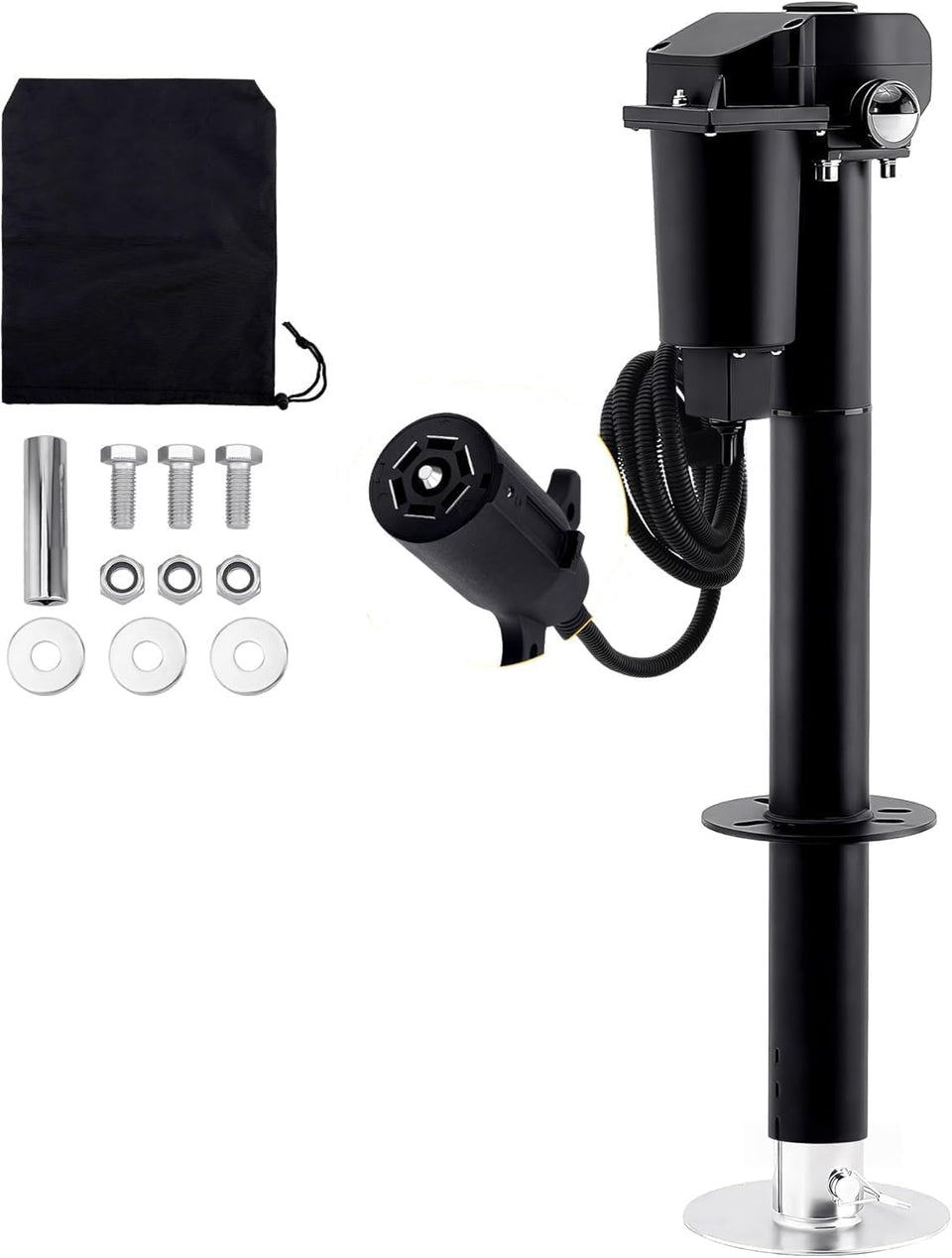 Pafessa front view of assembled electric tongue jack showing robust construction and smooth operation