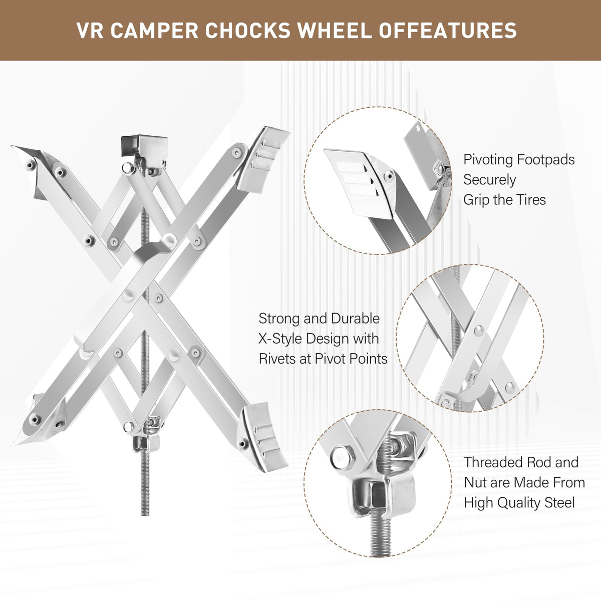 Pafessa installed between tandem-axle tires stabilizing a travel trailer for safer loading