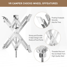 Pafessa installed between tandem-axle tires stabilizing a travel trailer for safer loading
