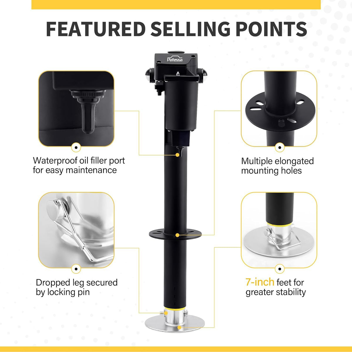 Pafessa mounting flange and included hardware displayed for easy universal installation