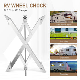 Pafessa X-chock next to ruler showing 3.5" static height and 17" travel range