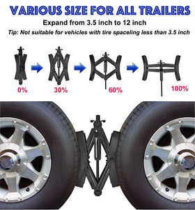 PAFOWO in use between RV dual tires demonstrating reduced caravan shake benefit