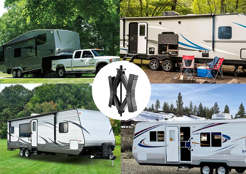 PAFOWO stabilized RV at campsite showing safer, steadier interior use benefit