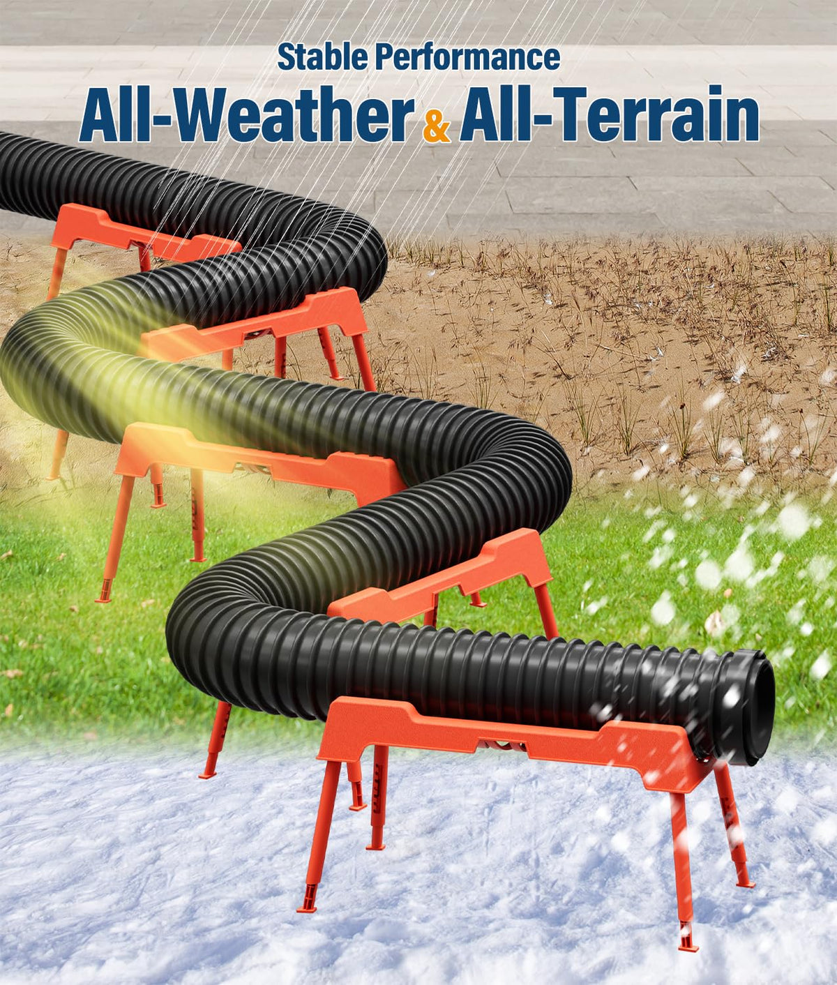 PAHTTO widened base sitting on gravel for enhanced stability and anti-topple performance