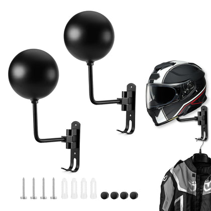 PAHTTO front view showing two helmet mounts and packaging, organized storage benefit