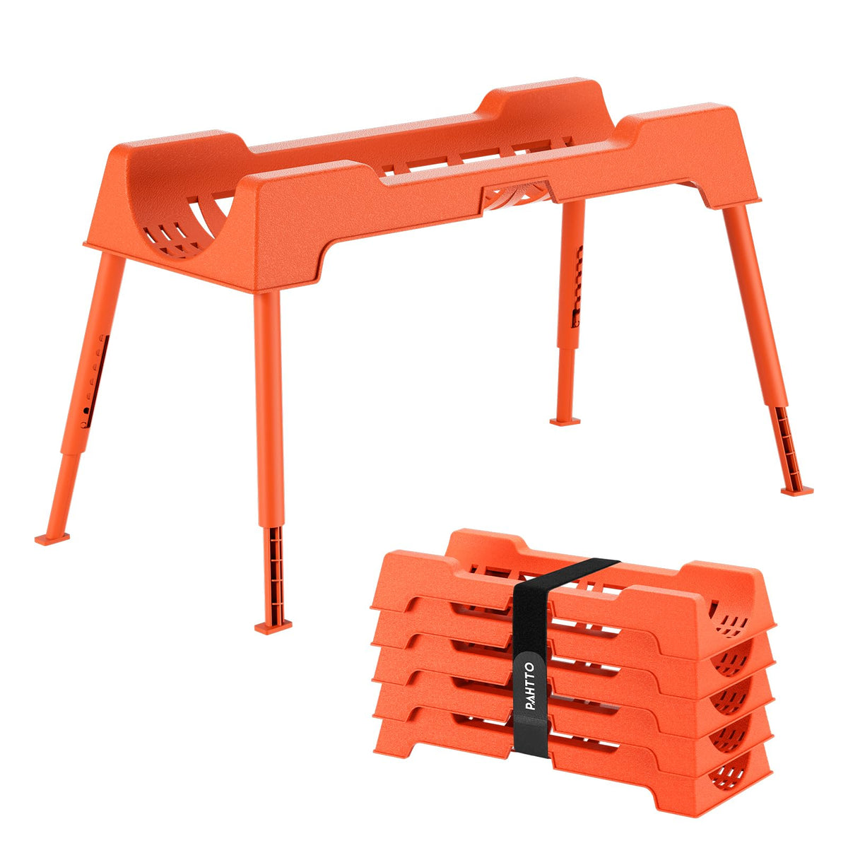 PAHTTO front view showing full five-section support and orange finish for clear visibility