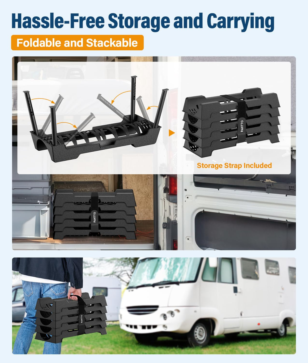 PAHTTO adjustable locking foot showing height settings for customized drainage slope