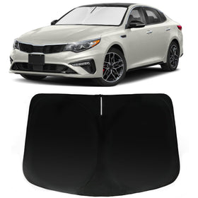 PAIMOHO front view installed on KIA Optima windshield showing full coverage and protection