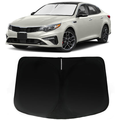 PAIMOHO front view installed on KIA Optima windshield showing full coverage and protection