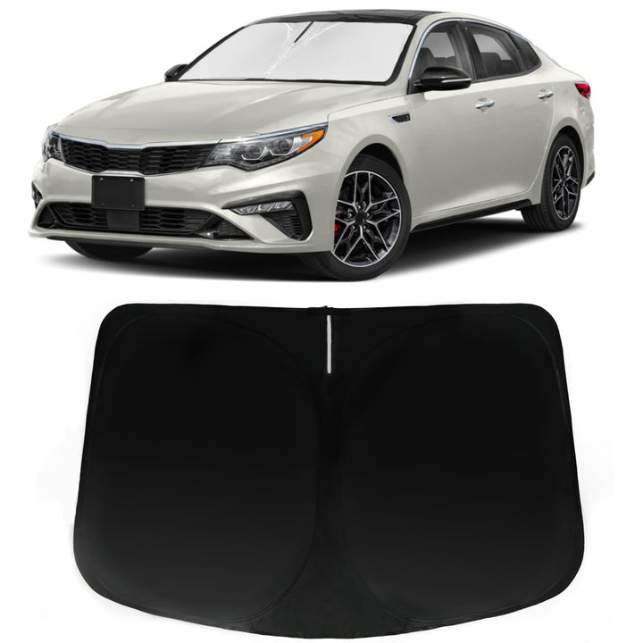 PAIMOHO front view installed on KIA Optima windshield showing full coverage and protection