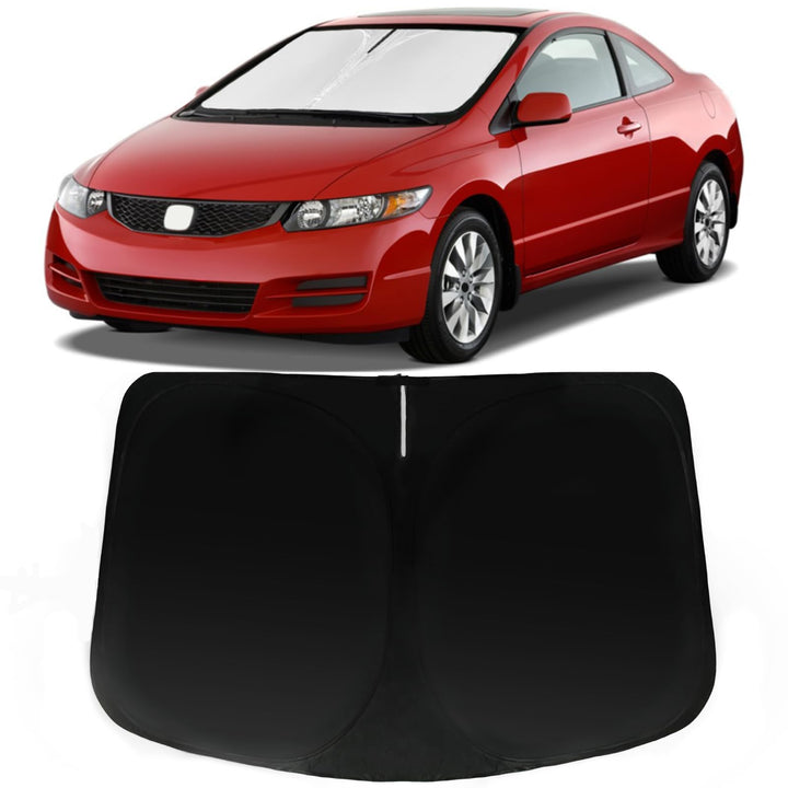 PAIMOHO front packaging view showing exact-fit Civic sunshade benefit of tailored coverage