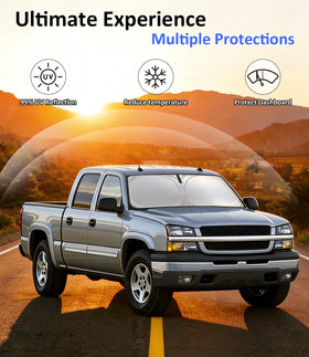 PAIMOHO installed in Silverado windshield demonstrating full coverage
