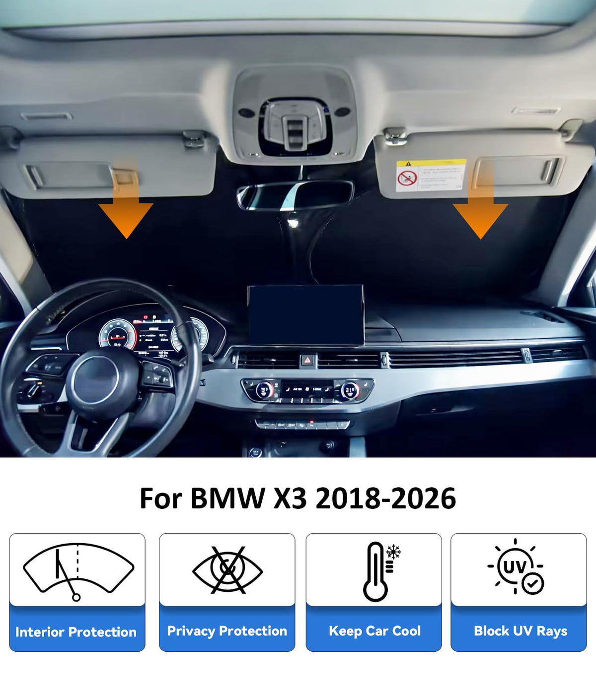 PAIMOHO interior view illustrating dashboard coverage and reduced glare benefit